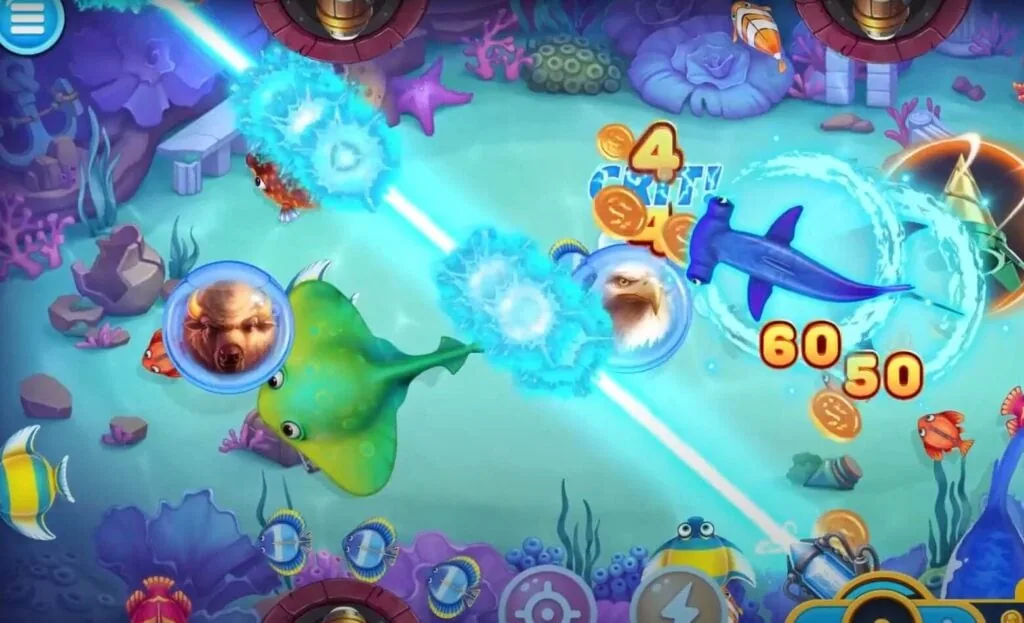 ฉากใต้น้ำและเป้าหมายในเกมยิงปลา